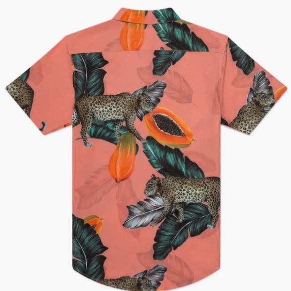 MAVRANS ailored Fit Fruta Bomba Waterproof Short Sleeve Performance Button-Up Sh - Picture 2 of 2